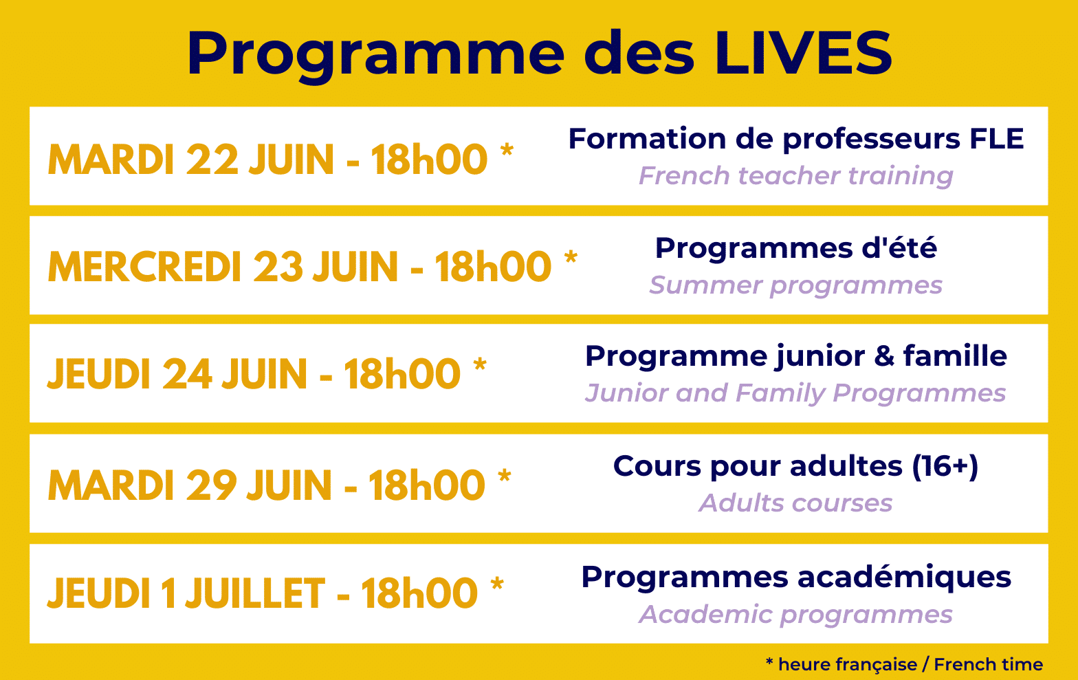 Programme Lives Accent Français