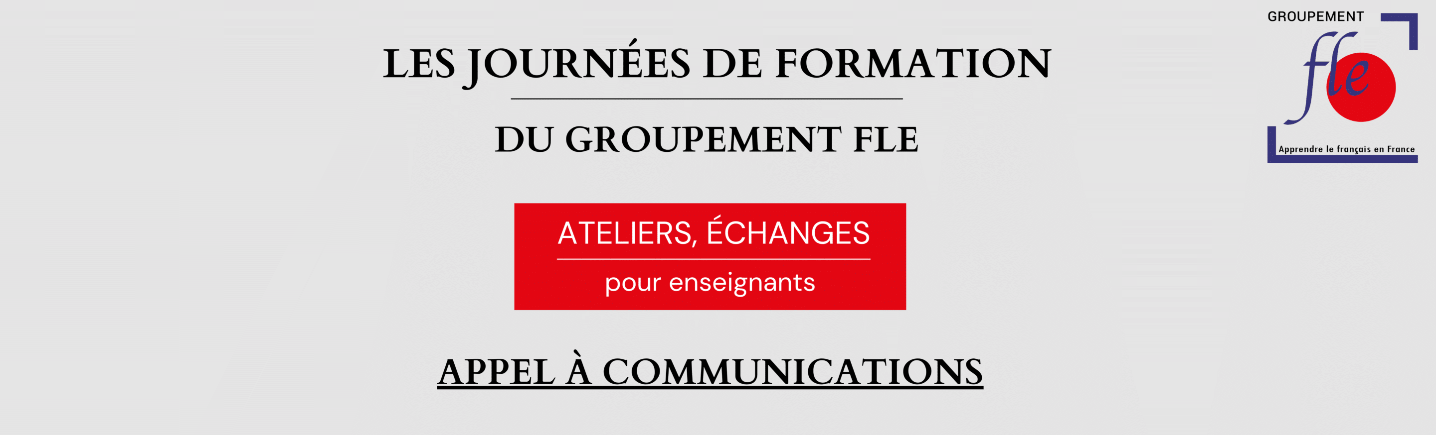 JFormation 2023 - Bandeau enseignants - appel à com Journées Professionnelles 2020 - ouverture